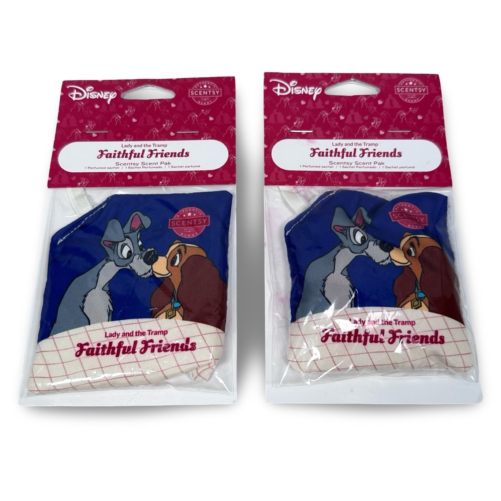 Disney Scentsy Lady and the Tramp Faithful Friends Scent Pak Lot of 2 New